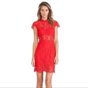 Saylor Red Lace Mini Dress